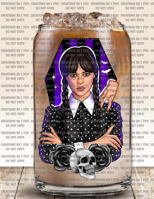 Goth Girl Purple Coffin Decal