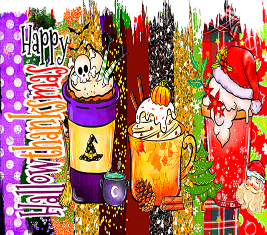 Happy HalloThanksMas Tumbler Wrap