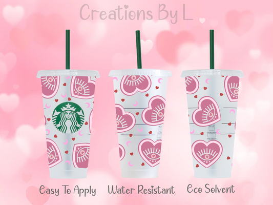 Heart Evil Eye Cold Cup Wrap