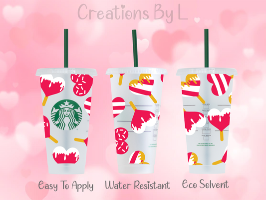 Heart Ice Cream Cold Cup Wrap