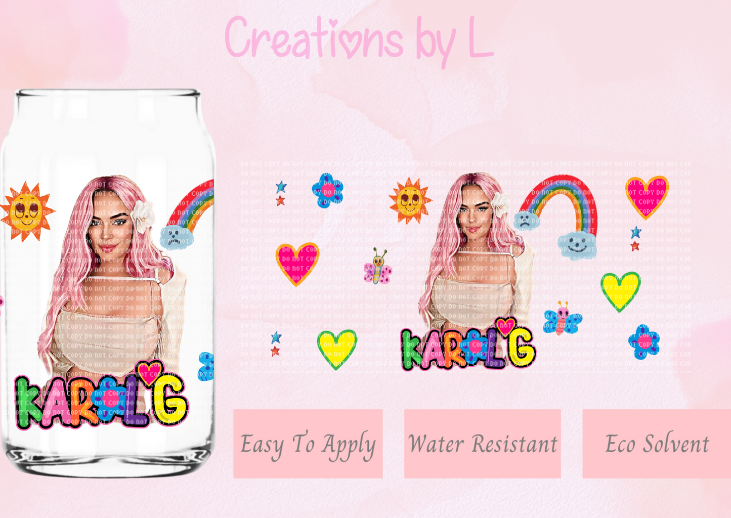 Karol Pink Hair Glass Wrap