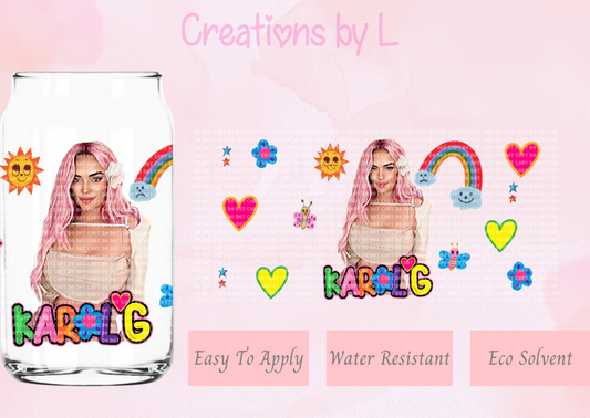 Karol Pink Hair Glass Wrap