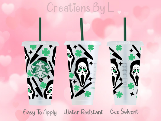 Lucky Ghost Face Cold Cup Wrap