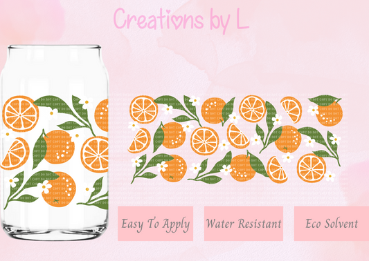 Orange Flowers Glass Wrap