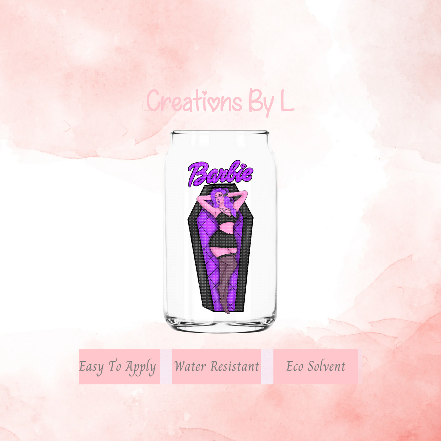 Purple Goth Doll Black Dress Decal