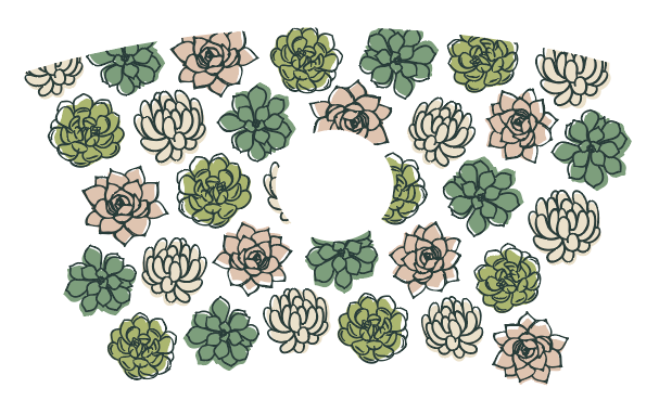 Succulents Cold Cup Wrap