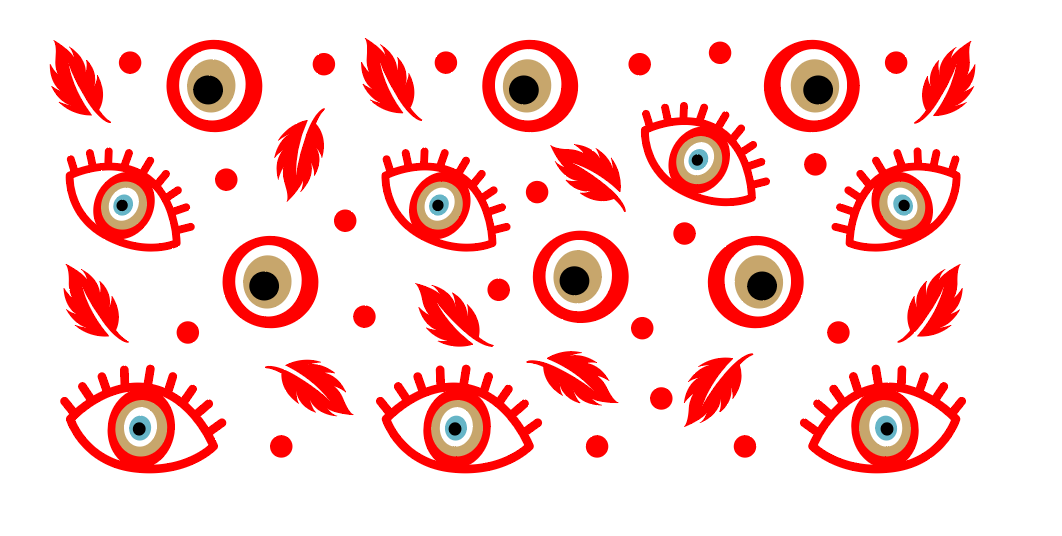 Evil Eye & Feathers Glass Wrap