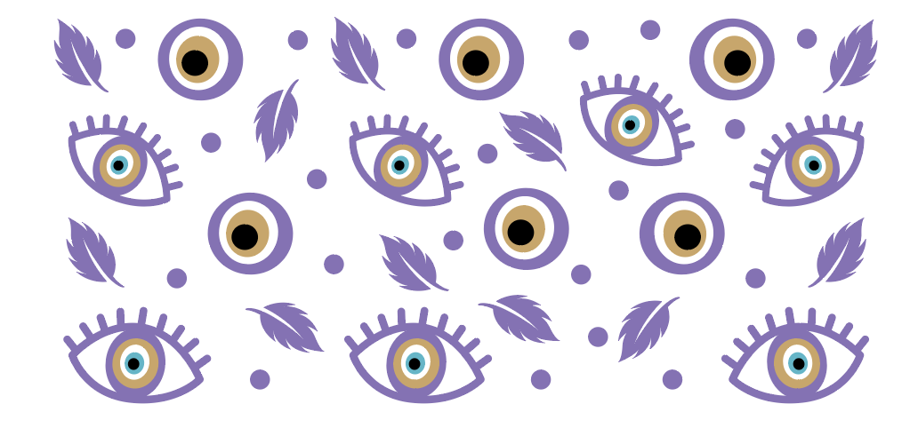 Evil Eye & Feathers Glass Wrap