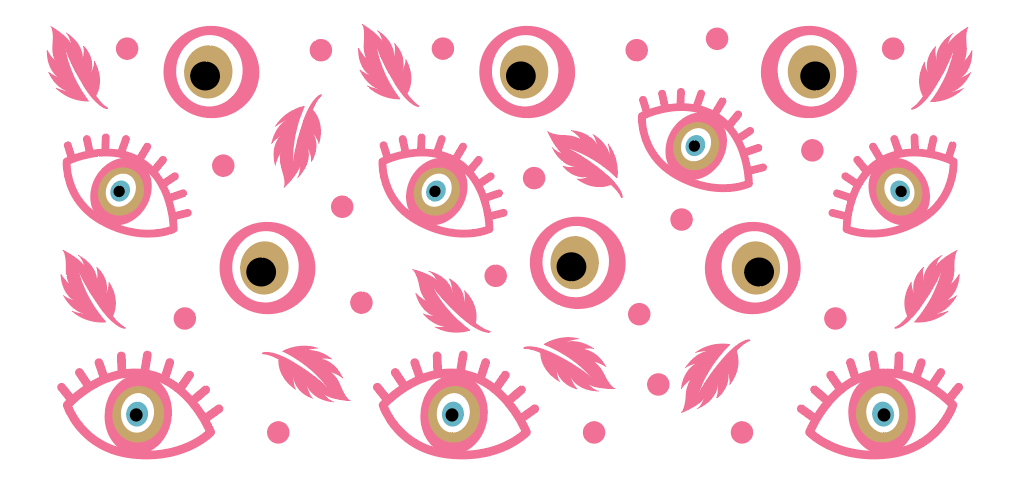 Evil Eye & Feathers Glass Wrap