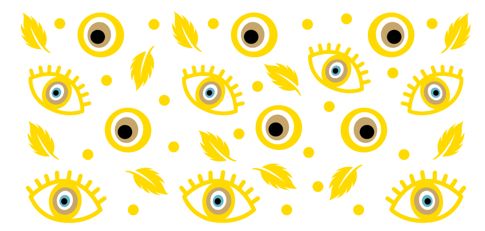 Evil Eye & Feathers Glass Wrap