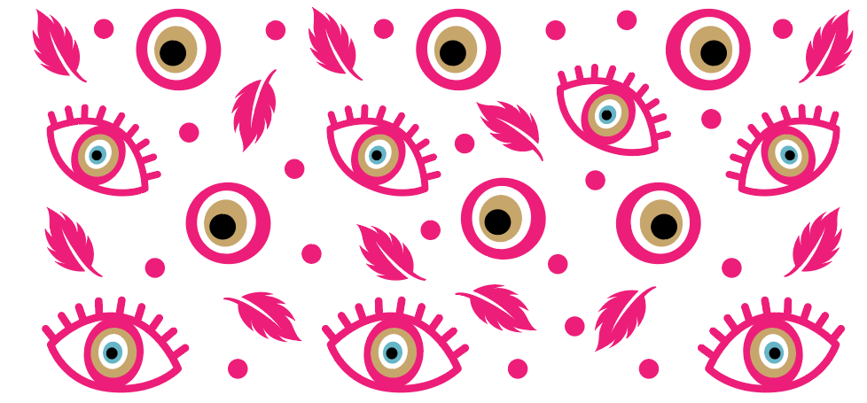 Evil Eye & Feathers Glass Wrap