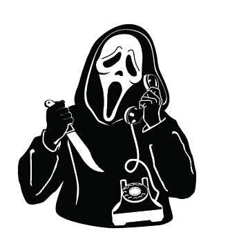 Ghost Face Red Hearts Wrap