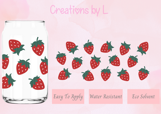 Strawberries Glass Wrap