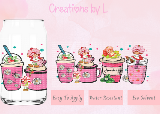 Strawberry Girl Coffee Glass Wrap