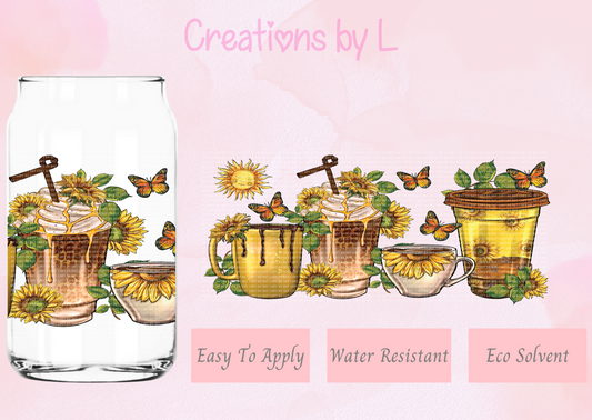 Sunflower Coffee Glass Wrap