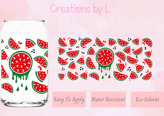 Watermelon Drips Glass Wrap