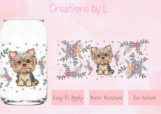 Yorkie Spring Glass Wrap