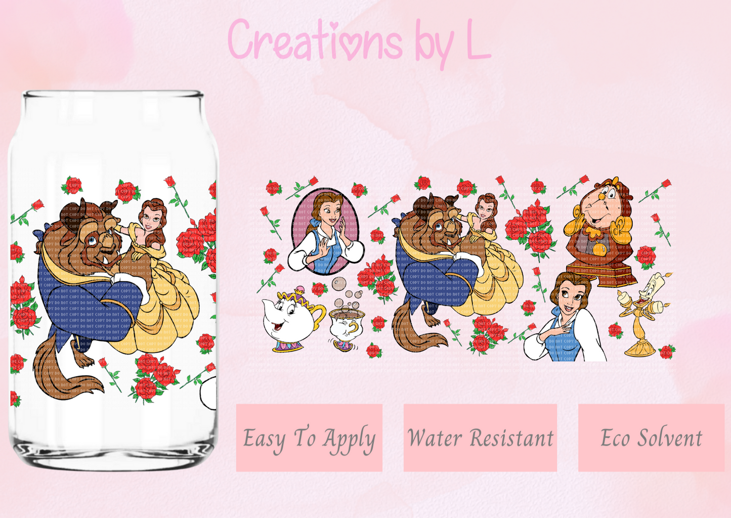 Beauty Roses Glass Wrap