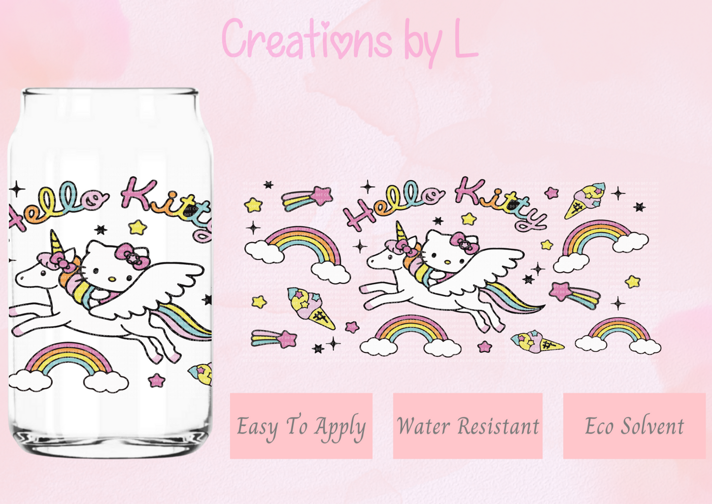 Kitty Unicorn Glass Wrap